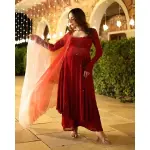 AACHHO-Maroon Blush Embroidered Georgette Suit Set