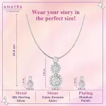 ANAYRA 925 Sterling Silver Fancy Pendant Set for Women | Hallmark Certified Silver Pendant Set