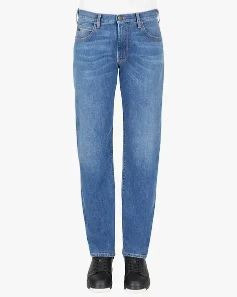 EMPORIO ARMANI-Full Length Jeans with Logo Detailing