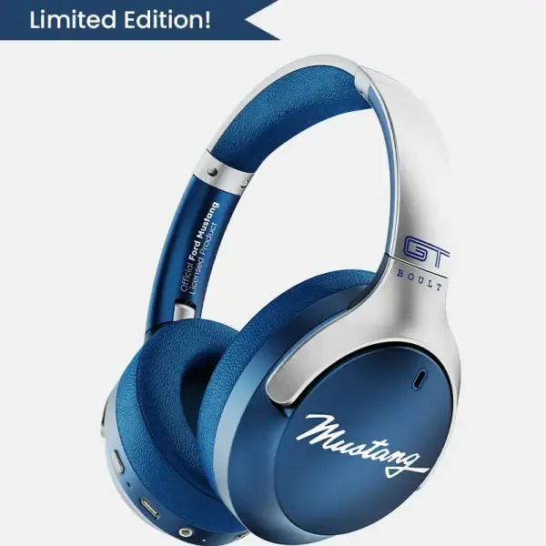 BOULT-Mustang Q 70Hrs Battery, ENC Mic, 40mm Boosted Drivers, 4 EQ Modes, Supreme Bass, 5.4v Bluetooth & Wired.