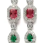 Karatcart Silver Toned American Diamond Studded Jewellery Set for Women