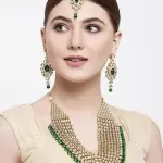 Shining Diva Fashion Latest Stylish Kundan Pearl Traditional Necklace Jewellery Set for Women