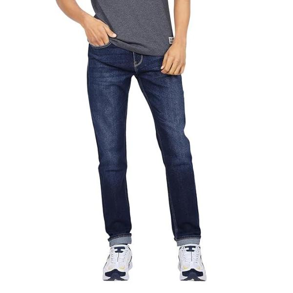 Lee-Men Blue Travis Slim Tapered Fit Mid Rise Jeans