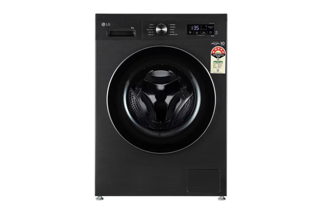LG-9KG Front Load Washing Machine, Inverter Direct Drive, Platinum Black