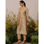 Libas-Tan Printed Chanderi Silk Straight Suit With Dupatta
