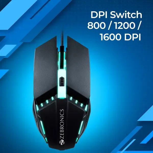 ZEBRONICS PHERO Wired Gaming Mouse with up to 1600 DPI