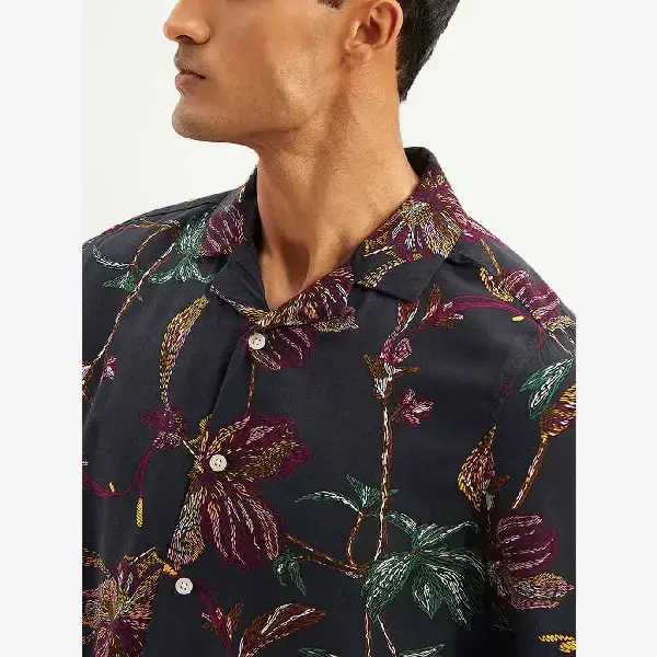 Levis-Men's Resort Collar Floral Relaxed Fit Camp Shirt