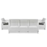 Nilkamal-Goa Plastic 3 + 1 + 1 Seater Sofa with Cushion (Milky White and Grey)