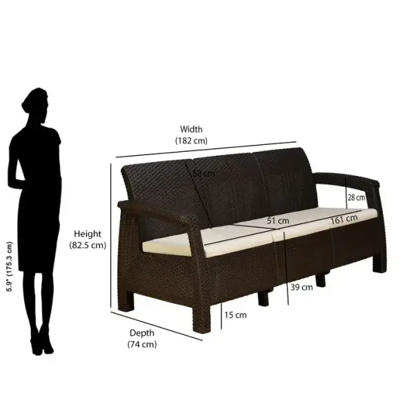 Nilkamal-Goa Sofa Set with Cushion (3+1+1 Seater)