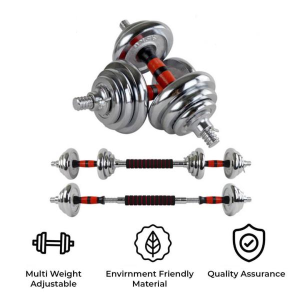 PowerMax-PDS-30C Chrome Iron Dumbbells Set