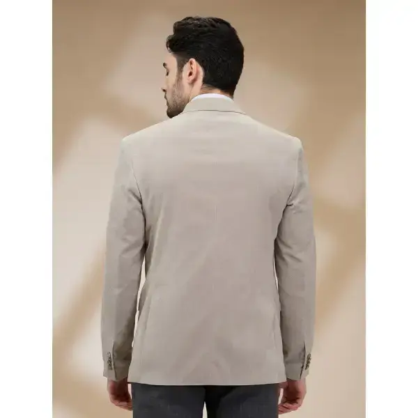 Raymond-Park Avenue Men Brown Corduroy Slim Fit Polyester Blazer