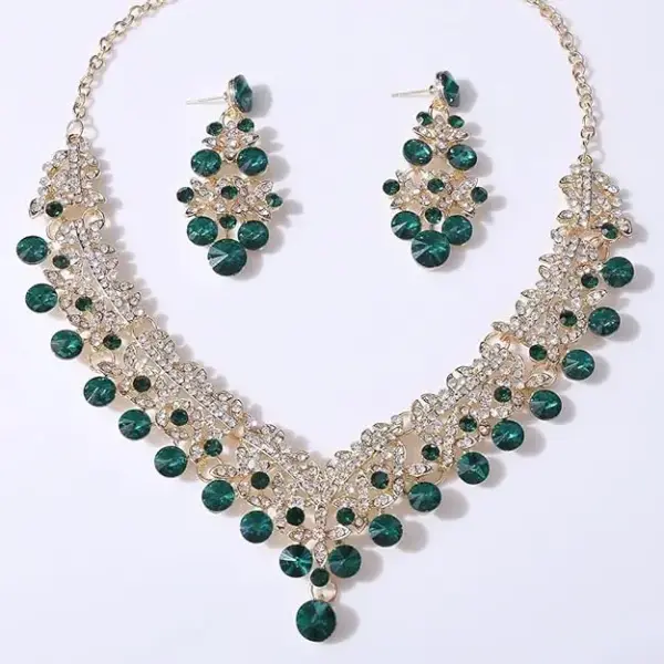 Shining Diva Fashion Elegant Crystal Diamond Necklace Jewellery Set for Women