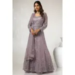 Soch-Purple Net Embellished Lehenga Choli With Belt