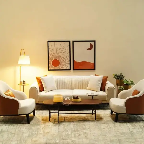 Godrej-Vanisa 3 Seater Living Room Sofa Set with 2 Arm Chairs