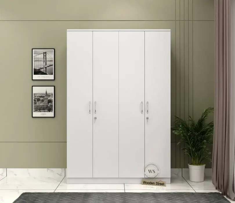 WoodenStreet-Kayden 4 Door Multi Utility Wardrobe With Lock