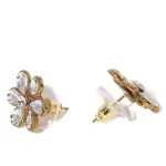 ZAVERI PEARLS Green Beads & Floral Kundan Necklace Set For Women-ZPFK9098